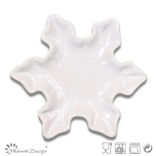 14cm Snowflake Dish Solid White Color